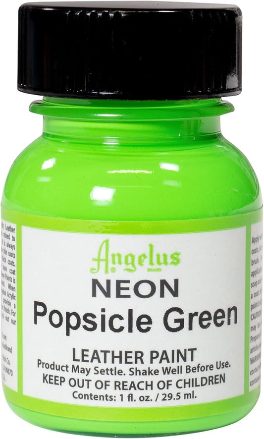 Angelus Neon Leather Paint, 1 oz., Popsicle Green