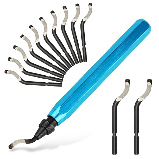 Deburring Tool with 12 HSS Blades, 12 High-Speed Steel Blades for 3D Prints, Metal, PVC & Plastic