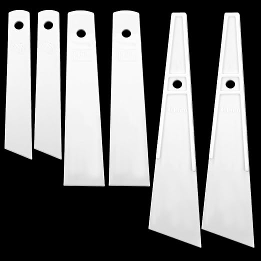 6 PCS Glue Applicator, Leather Scraping Spreader 3 Sizes White Smear Sticks Plastic Glue Applicator Scraper Sticks Applicators Tool for Leatherwork Woodwork Handmade DIY Art Crafts Projects Making