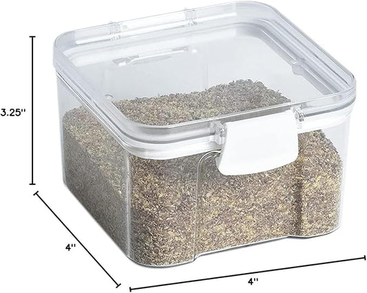 Kitchen Spaces Food Storage Container, 3 Cup Capacity, Airtight Lid Seal, Compact and Stackable, Ideal for Nuts, Dried Fruit, or Wrapped Cheese Slices, BPA-Free Plastic, Small