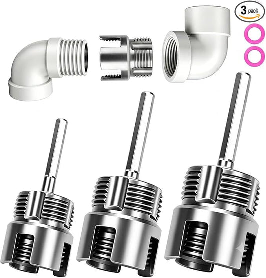 3PCS PVC Pipe Threader with Tape, Internal & External Pipe Threading Tool, Pipe Thread Cutting Tool for Drill, 1/2" 3/4" 1" NPT for PVC CPVC ABS Pipes, Thread Repair, DIY home, Garden Irrigation