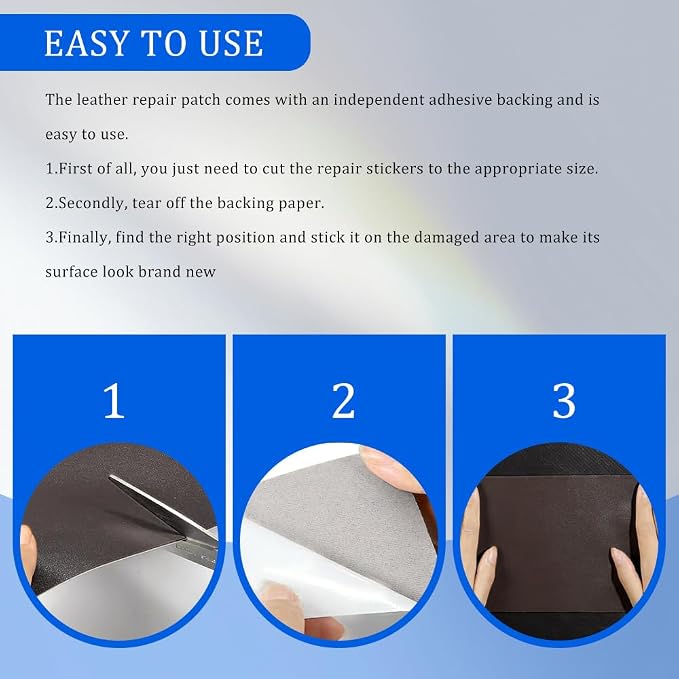 2PCS Leather Repair Patch Tape, Leather Repair Kits for Couches and Cars, Vinyl Repairs Patch, Car Waterproof Self Adhesive Leather Tape Repair Kit for Furniture Couches Chairs (Brown)