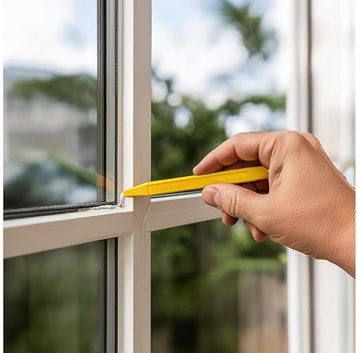 Chisel End Stick Tool, Plastic Construction, Yellow Finish, 7-7/8" Length, 5/8" Width, Tool for Caulking, Sealant, Window Channels, Gaskets, Glazing, and Painting - Pack of 100