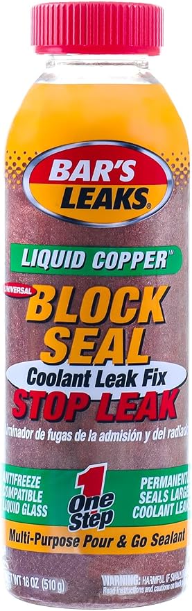 Bar's Leaks 1109 Liquid Copper Block Seal, Intake and Radiator Stop Leak, 18 oz. | One Step, Safe for All Cooling Systems