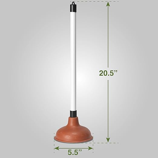 LDR 512 3210A Toilet Sink and Drain, Plastic Handle Rubber Cup Removes Clogs for Bathrooms, Kitchens, Baths, Showers, Powerful Commercial and Residential, Flat Plunger