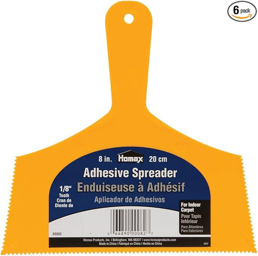 Homax Adhesive Spreader, Yellow, 8", 3/32" Tooth, Spreader for Vinyl Flooring (Pack of 6)