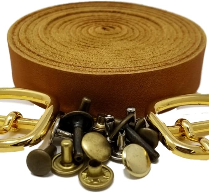 TOFL Genuine Leather Strap | Top Grain Cowhide Strip – Tan | 72" L x 5/8" W x 1/16" Thick | Suede Backing | Leather Craft Supplies | Leatherworking & DIY Repair Projects | 4-5 oz