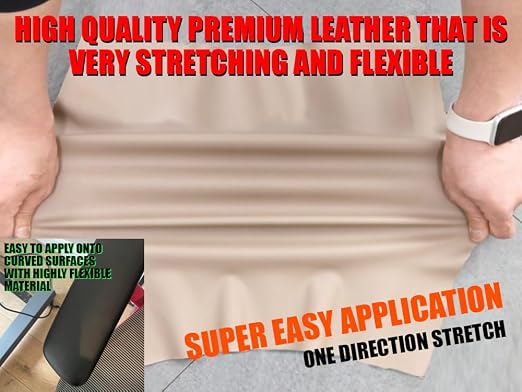 Leather Repair Tape – 12 X 48 inches Self Adhesive Waterproof Flexible Repair Patch Kit for Sofa Seating Couch Car Seat Drivers Seat Furniture Chair Leather Goods Cream White