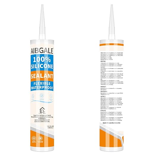 Brown RTV Silicone Sealant Waterproof, 100% Silicone Exterior Caulk, Flexible Caulking for Wood Window Door and Flooring, Roof and Outdoor Garden,10.1 Oz/300ML (Brown)
