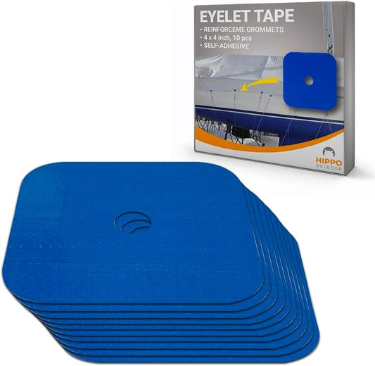 Grommet Reinforcement Tape - Double Eyelet Strength, Repair tarp Eyelets, Tarpaulin Grommets kit, Tarpaulins Protection 10-Pack (1220)