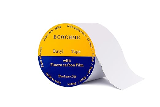 RV Sealant Tape, 8in*16ft Waterproof Butyl Tape with Fluorocarbon Film,for RV Repair Stop Leaks for Roofing Gutter Window Glass Boat Truck Camper and Pipe Sealing