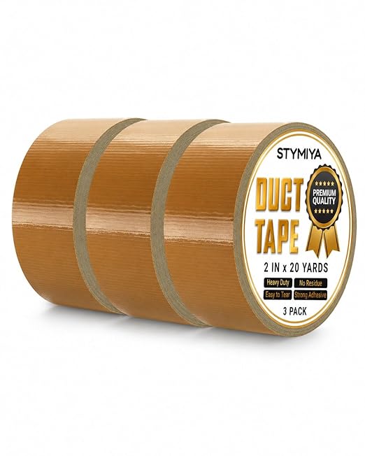 Brown Duct Tape Heavy Duty: Wide Waterproof Outdoor Duck Furniture Repair Tape Bulk - Strong Adhesive Weather UV Resistant No-Residue Masking Tapes Patterns Variety Pack (3, Brown)