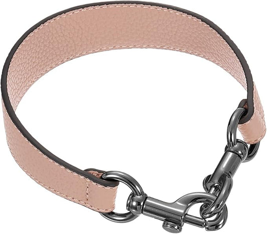 uxcell 14.17 Inch PU Leather Short Bag Strap with Clasp, Purse Handles Handbags Replacement Straps for Clutch Bag Underarm Bags, Pink, Grey Buckle