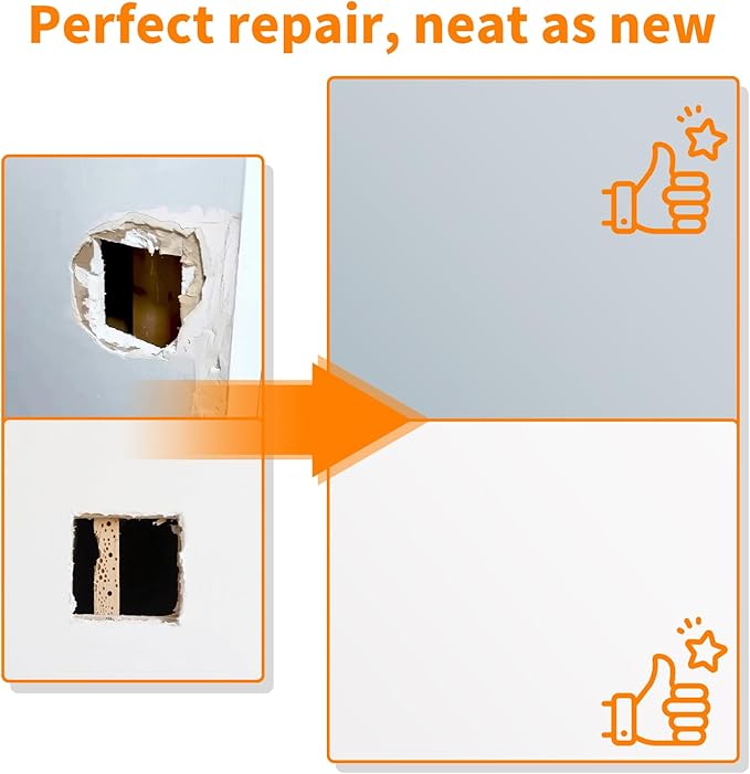Wall Patch Drywall Repair Kit, 12 x 12 Inch, Self-Adhesive Mesh Patch, Permanently Repairs Damaged Large Walls Hole and Ceilings