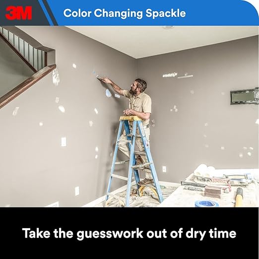 3M High Strength Color Changing Spackling Compound, 32 oz Tub, 2 Pack – Blue-to-White Drying Formula, Fast-Drying, No Shrink, Primer-Enhanced, Multi-Surface Wall Repair for Interior and Exterior