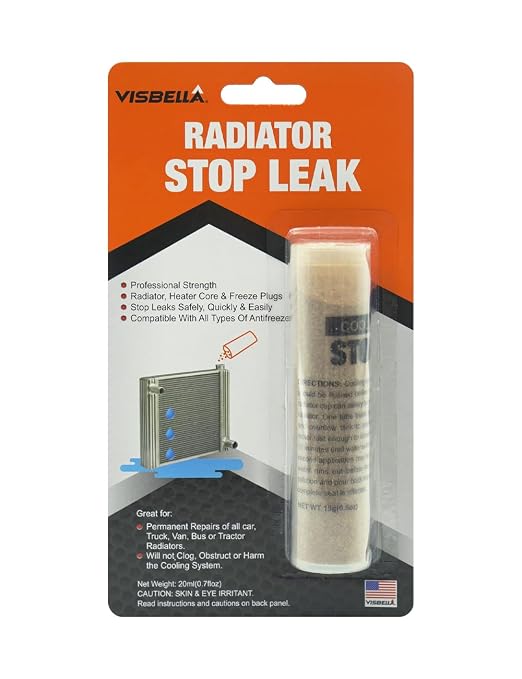 Visbella Radiator Stop Leak Sealer Conditioner Radiator Repair Kit Car Heater Core, Freeze Plugs, Cooling System & Radiator Repair (Tube, pcs, 1)