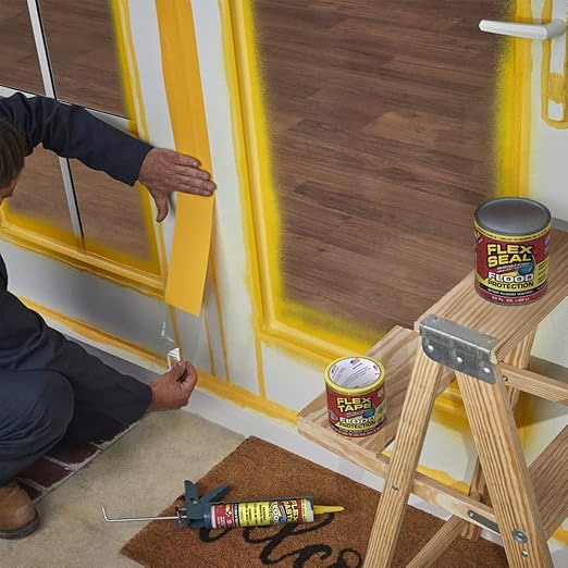 Flex Tape Flood Protection, 3.75 in x 50 ft, MAX, Waterproof Rubberized Tape, Removable, Use on Windows, Doors, Garage Doors, Casings, Thresholds, Conduits, Vents, Ducts