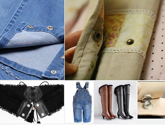 BetterJonny 24 Sets Heavy Duty Leather Snap Fasteners Kit, 20mm Metal Snap Buttons Press Studs Leather Rivets Snaps with 4 Setter Tools for Clothes Bracelet Jackets Jeans, 3 Color