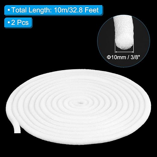 PATIKIL 3/8 Inch x 32.8 Feet Backer Rod for Gaps and Joints, 2 Pack Foam Rope Caulk Crack Joint Filler Roll Seal Weather Strip for Home Construction Car
