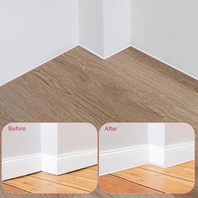 1/2 Inch Flexible Quarter Round Molding, 9.8Ft Trim Molding with Self Adhesive for Wall Tile Edge Floor Corner, Staircase Cabinet Tub (Transparent)