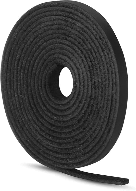 Ringsun 1/8 Inch Wide Flat Leather Strips for Crafts, Leather Shoe Laces Boot Laces Full Grain Leather Straps Cord String for Crafts, Tooling (2mm Thick 72.5 Inches Long Black)