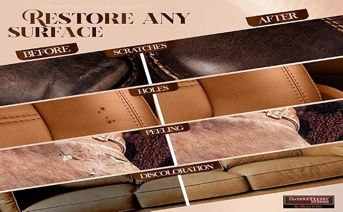 Blend It On Extra Large Black Mix Leather and Vinyl Repair Kit - Now with 6 Ounces for Furniture, Jacket, Sofa, Car Seat, Boots, Easy to Match Colors, Restore Any Material No Mixing Chart Needed