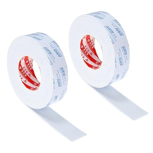 PATIKIL 1-9/16"W x 1/8" T x 16.4Ft EVA Single Sided Foam Tape, 2Pcs Multipurpose Sealing Strip Foam Waterproof Weather Stripping Foam Sealing Foam Strips with Adhesive for Door, White