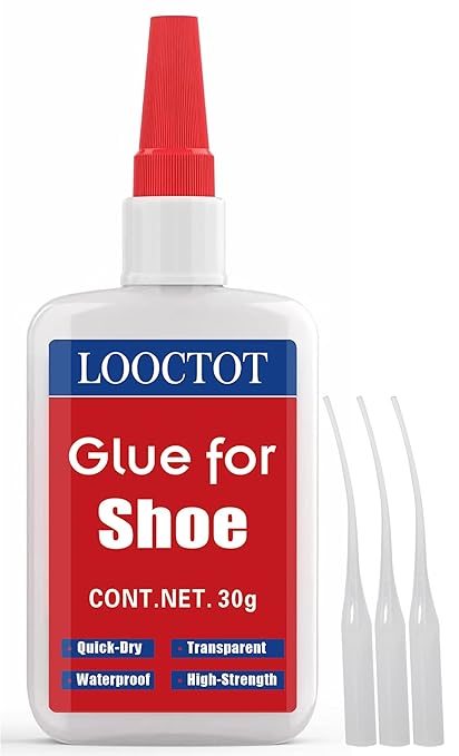 LOOCTOT 30g Shoe Glue,Boot Glue,Super Instant Glue for Shoe and Sole Repair,Shoe Heel Repair,Bonding Various Materials Such as Rubber,Leather;Waterproof Clear
