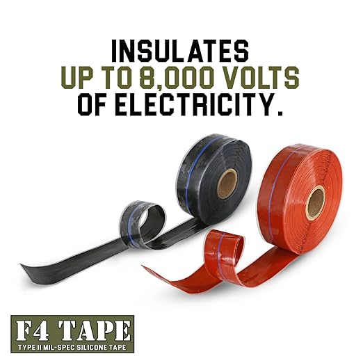 Bond It F4 Emergency Self-Fusing Silicone Tape, Repair Plumbing Pipe & Radiator Hose Leak, Electrical Insulation, Permanent Bonding, Waterproof, 1" x 36' x 20mil, Black + Red, Pack of 2