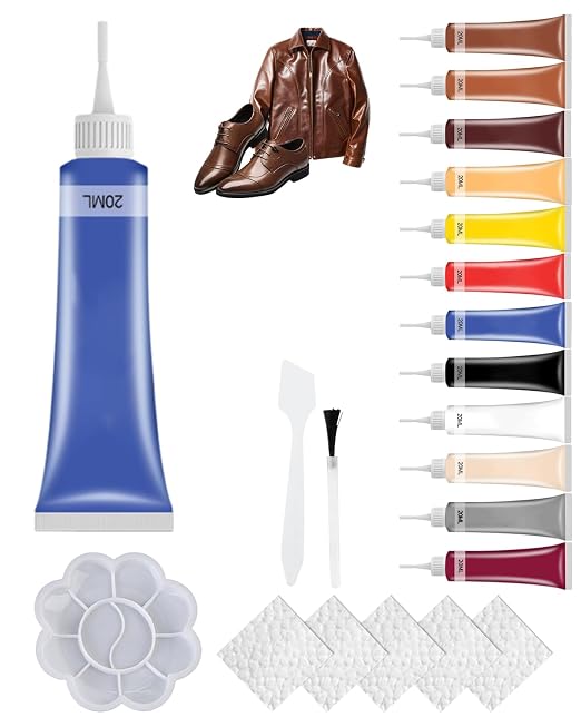 2026 New Advanced Leather Repair Gel, Professional Multi-Color Vinyl Repair Cream Kit, Multipurpose Restoration Set for Car Interior, Couches, Leather Jackets (Blue)