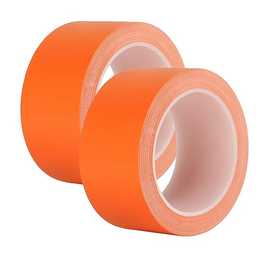 Orange Duct Tape 2 Pack, Heavy Duty Waterproof Cloth Tape, Hand-Tearable Multi-Purpose Repair Tape for Home, Camping, DIY and Industrial Use, No Residue, 2 Inch x 20 Yards