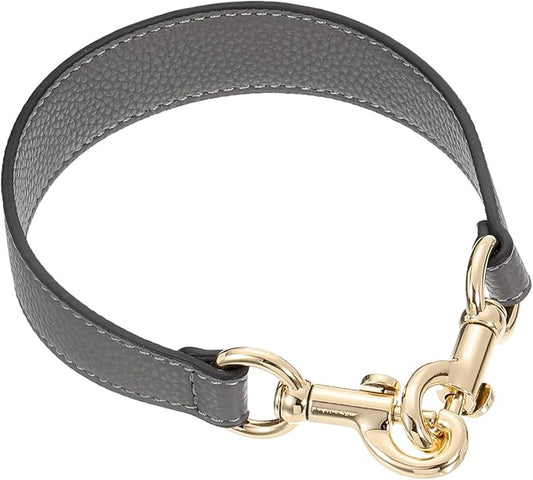 uxcell 14.17 Inch PU Leather Short Bag Strap with Clasp, Purse Handles Handbags Replacement Straps for Clutch Bag Underarm Bags, Grey, Gold Buckle