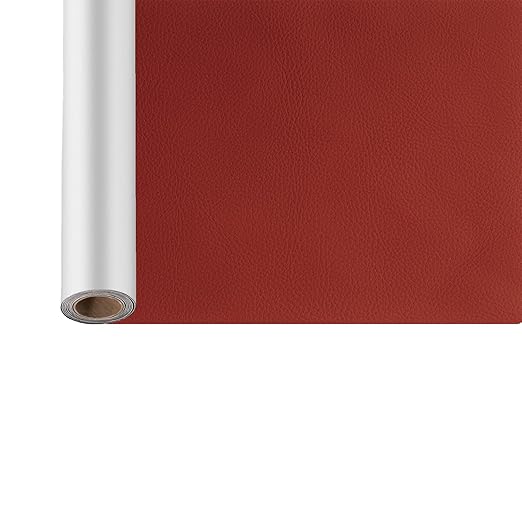 Leather Repair Patch, ILFYCOTO 17X60 Inch Self Adhesive Leather Repair Patch, Vinyl Repair Patch Kit, Leather Patches for Furniture, Couches, Car Seats, Cabinets, Wall, Handbags - Red