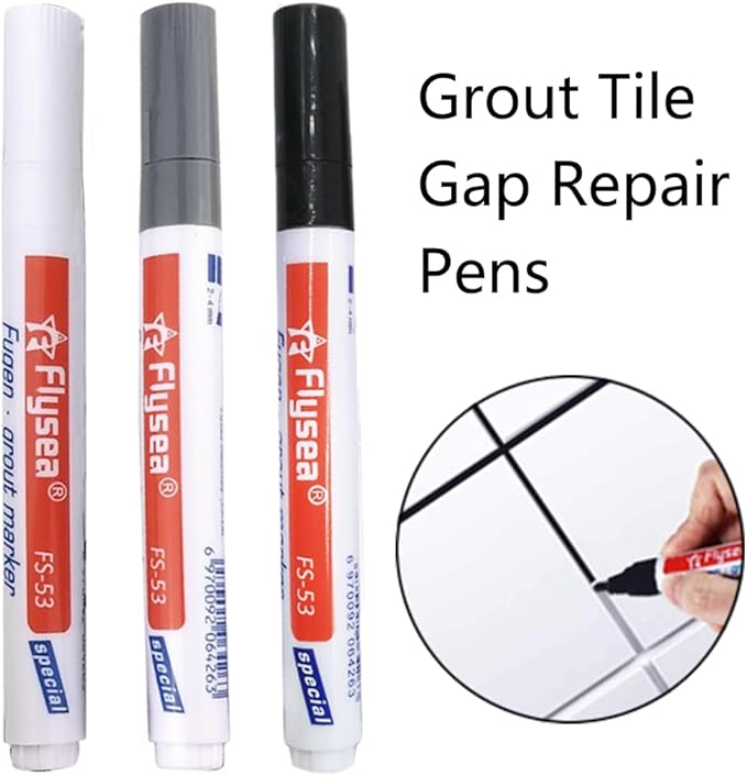 12 Pack Tiles Joint Repair Pens Tile Grout Line Marker Repair Pens Waterproof Water Based Ink for Kitchen Bedroom Wall Floor Tile Gaps (White)