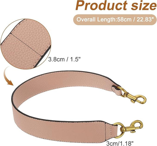 uxcell 22.83 Inch PU Leather Short Bag Strap with Clasp, Purse Handles Handbags Replacement Straps for Clutch Bag Crossbody Underarm Bags, Pink, Deep Gold Buckle