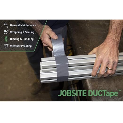 IPG JobSite DUCTape, Contractor Grade Duct Tape, 3.77" x 60 yd, Silver (Single Roll)