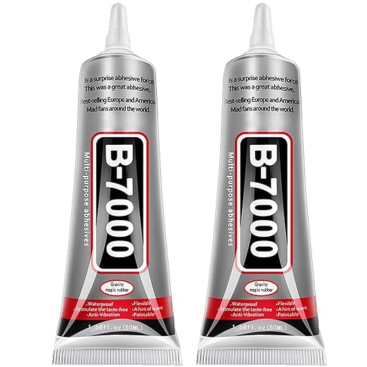 B7000 Jewelry Glue for Jewelry Making, FITTDYHE 2PCS 50ML/1.69 fl oz Clear B-7000 Glue Rhinestone, Multipurpose Super Adhesive for Phone Repair Nail Art Wood Glass Charms