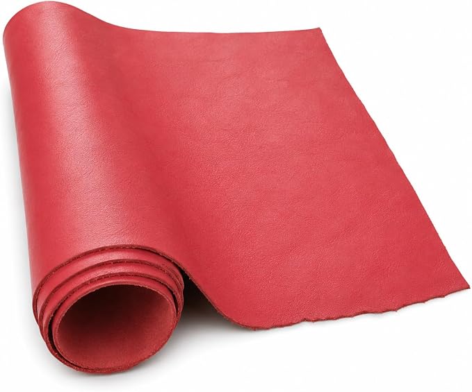REED Leather HIDES - Cow Skins for Upholstery Crafts (10 Square Foot, RED) | Arts and Crafts