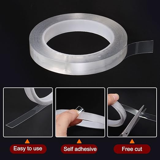 HARFINGTON 2pcs Caulk Strip Tape Clear 0.6" x33Ft Waterproof Sealing Tape with Sealing Tool for Kitchen Cooktop Sink Bathtub Shower Toilet