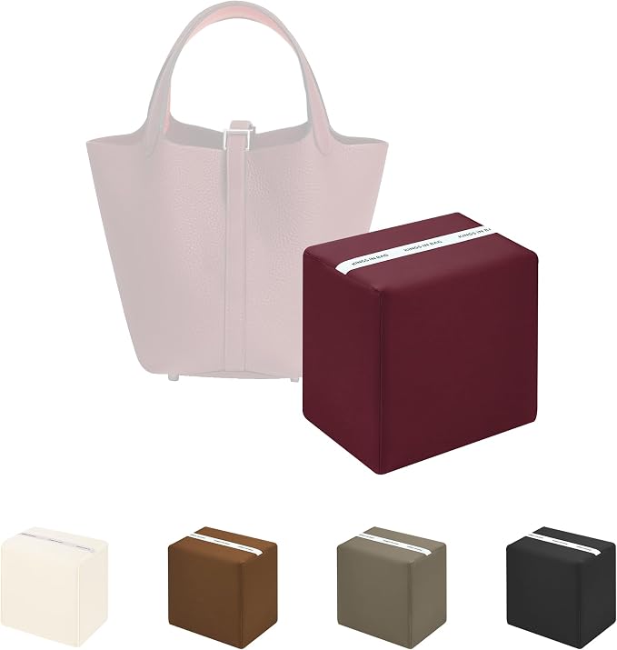Purse Pillow Insert to Keep Shape - Lightweight Memory Foam Insert with Satin Cover for Home Storage & Travel, Multicolor Options, Fits for Picotin 18(Rouge H, PC18)