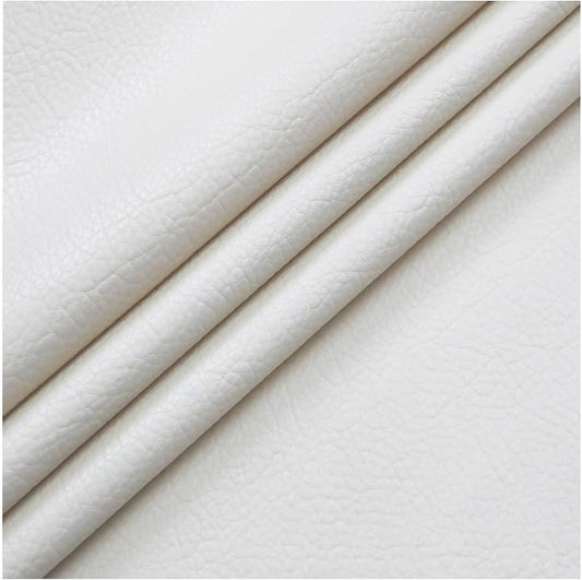 Self Adhesive Leather PU Fabric Leather Repair Patch 100x138cm Multicolor Available Anti Scratch Leather Tape Upholstery Vinyl Sticker for Couch Sofas Furniture Drivers Seat(White)