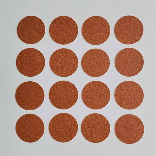 Round Leather Repair Patch for Furniture, Tape Self Adhesive for Couches Car Seat Sofa Jackets Handbags (OneSize,BrownYellow)