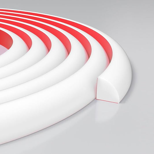 3/4 Inch Flexible Quarter Round Molding, Peel and Stick Rubber Floor Trim, Quarter Round Trim with 3m Tape, Self-Adhesive Bathtub Trim Molding