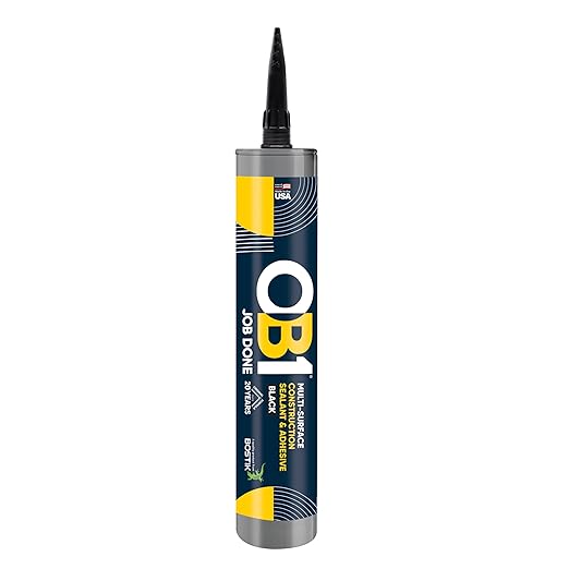 OB1 Universal Caulk Sealant & Adhesive Black 10.1oz | Professional Grade Premium All-in-One Advanced Hybrid 2-in1 | Water Resistant Internal & External | Shrink Crack UV & Fade Resistant | 1 Cartridge