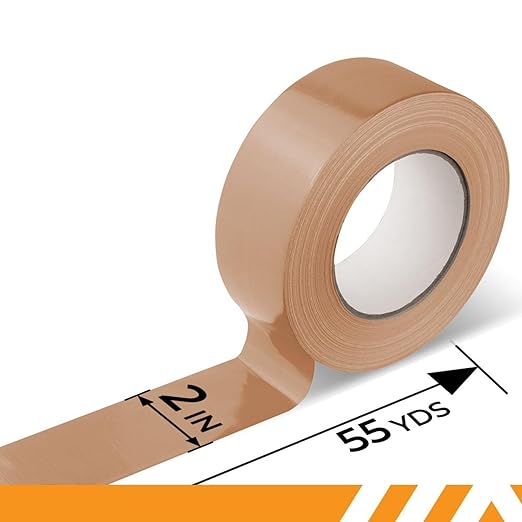 GTSE Brown Duct Tape, 2 Inches x 55 Yards (164 ft), Heavy Duty, Waterproof Repair Tape for Indoor or Outdoor Use, 24 Rolls