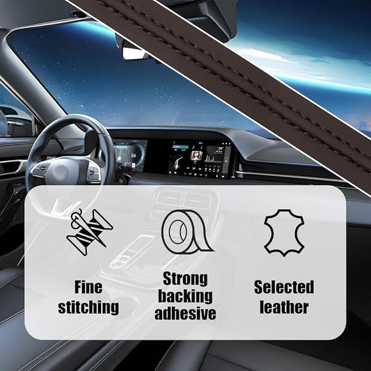 Car Interior Trim Strips, 19.68Ft Flexible Leather Vehicle Gap Fillers Decoration Molding Line, DIY Auto Central Control Door Garnish Accessories, Universal for SUV, Sedan, Truck (Brown)