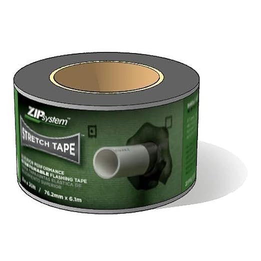 ZIP System Stretch Tape - Flexible Adhesive Flashing - Advanced Acrylic Adhesion - for Sealing Around Curves, Corners, Windows & Doors - Professional-Grade - Weather Protection - 3" x 20' Roll