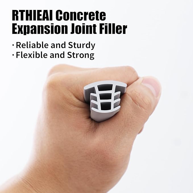 Flexible EPDM Rubber Strip (25 ft Long and 1-1/2 inch Wide, Suitable for 1-1/4“ to 1-1/2”) for Concrete Crack Repair and Replacement - Weather and Aging Resistant Expansion Joint Filler for Driveways