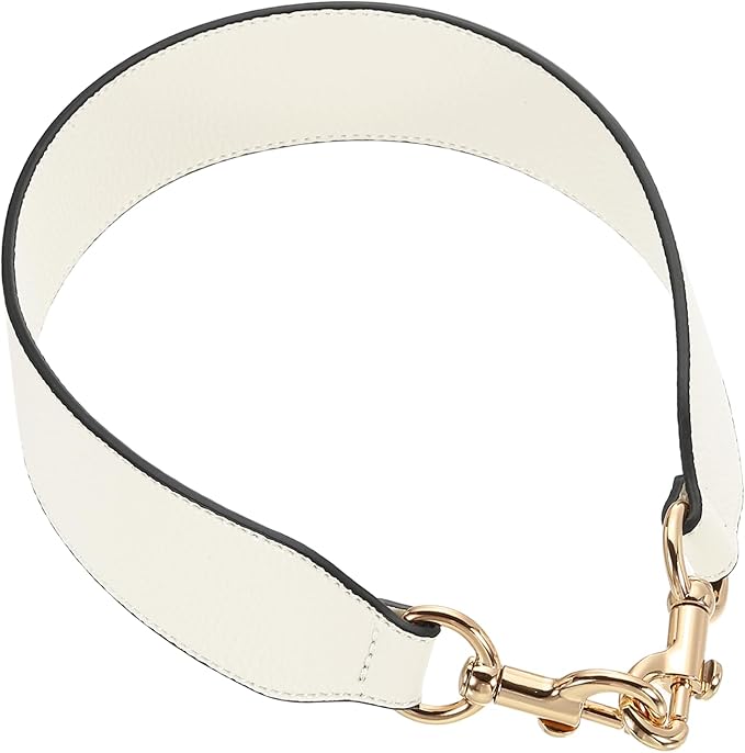 uxcell 22.83 Inch PU Leather Short Bag Strap with Clasp, Purse Handles Handbags Replacement Straps for Clutch Bag Crossbody Underarm Bags, Beige, Gold Buckle