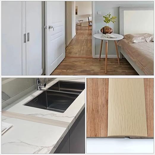 Floor Transition Strip 2" Self Adhesive Flat Vinyl Flooring Transitions Strip with Strong Backing (5cm, 20FT, Brown Wood Grain)